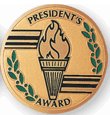 President's Award Medal Insert (Etched)