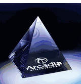 Pyramid Crystal Paperweight