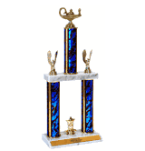 Quick-Ship Champions Line 3-Column Trophies - Academic Figure