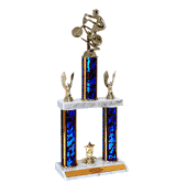 Quick-Ship Champions Line 3-Column Trophies - BMX