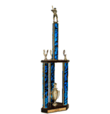 Quick-Ship Two-Tier 3-Column Trophies - Baseball