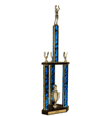 Quick-Ship Two-Tier 3-Column Trophies - Basketball