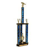 Quick-Ship Two-Tier 3-Column Trophies - Bass Fishing