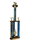 Quick-Ship Two-Tier 3-Column Trophies - Bicycle