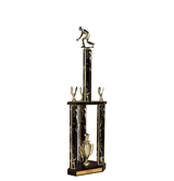 Quick-Ship Two-Tier 3-Column Trophies - Bocce