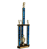 Quick-Ship Two-Tier 3-Column Trophies - Broomball