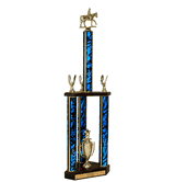 Quick-Ship Two-Tier 3-Column Trophies - Equestrian