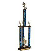 Quick-Ship Two-Tier 3-Column Trophies - Football