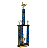 Quick-Ship Two-Tier 3-Column Trophies - Go Kart