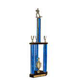 Quick-Ship Two-Tier 3-Column Trophies - Hockey