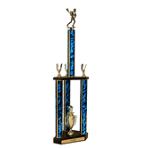 Quick-Ship Two-Tier 3-Column Trophies - Lacrosse