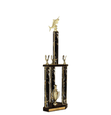 Quick-Ship Two-Tier 3-Column Trophies - Marlin Fish