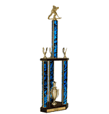 Quick-Ship Two-Tier 3-Column Trophies - Roller Hockey