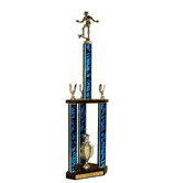 Quick-Ship Two-Tier 3-Column Trophies - Skateboarding