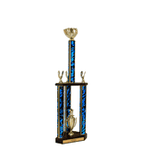 Quick-Ship Two-Tier 3-Column Trophies - Softball Glove