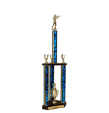 Quick-Ship Two-Tier 3-Column Trophies - Trap-Skeet Shooting