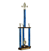 Quick-Ship Two-Tier 3-Column Trophies - Weightlifting