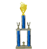 Quick-Ship Two-Tier Trophies with Cornhole Figure