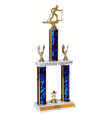 Quick-Ship Two-Tier Trophies with Cross Country Skiing Figure