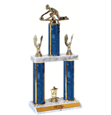 Quick-Ship Two-Tier Trophies with Curling Figure