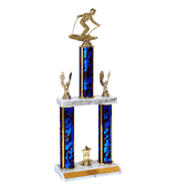 Quick-Ship Two-Tier Trophies with Downhill Skiing Figure