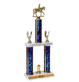 Quick-Ship Two-Tier Trophies with Equestrian Figure