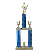 Quick-Ship Two-Tier Trophies with Funny Turkey Figure