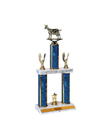 Quick-Ship Two-Tier Trophies with Goat Figure