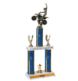 Quick-Ship Two-Tier Trophies with Motocross Figure