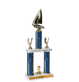 Quick-Ship Two-Tier Trophies with Sailboat Figure