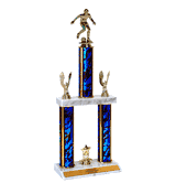 Quick-Ship Two-Tier Trophies with Soccer Figure