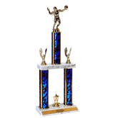 Quick-Ship Two-Tier Trophies with Volleyball Figure