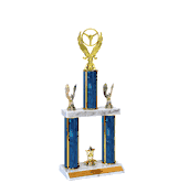 Quick-Ship Two-Tier Trophies with Winged Wheel Figure