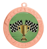 Epoxy Dome Insert Medal with Bronze Frame: Racing