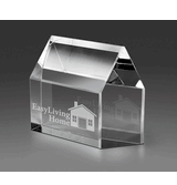 Real Estate House Crystal Paperweight