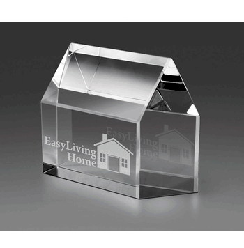 Real Estate House Crystal Paperweight - Click to enlarge