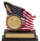 Resin American Flag Award with Subject Insert