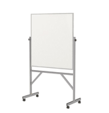 Reversible Magnetic Porcelain Whiteboard with Aluminum Frame, 4'H x 3'W