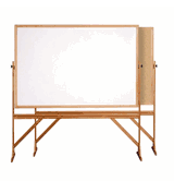 Reversible Whiteboard / Cork Bulletin Board with Wood Frame, 4'H x 6'W