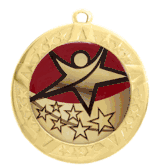 Epoxy Dome Gold Frame Insert Medal: Rising Star