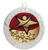 Epoxy Dome Silver Frame Insert Medal: Rising Star