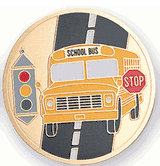 School Bus Medal Insert (Etched)