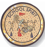 School Spirit Cheerleader Mylar Decal Medal Insert