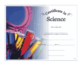 Science Certificates