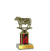 Single Column Trophy - Bull Figure