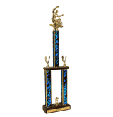 Snowboarding - Two-Tier Championship Trophy W/ Wood Base