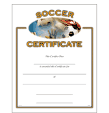 Soccer Certificates