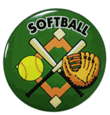 Softball Epoxy Decal (2")