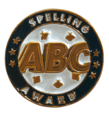 Spelling Gold Enamel Lapel Pin