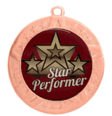 Epoxy Dome Insert Medal with Bronze Frame: Star Performer